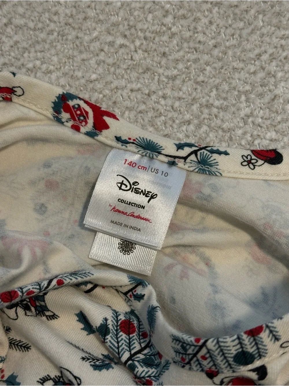 Hanna Andersson Long-Sleeve Holiday Disney Character Dress w/ Red & Blue Accent